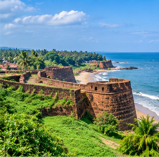 Bekal Fort above Kerala’s Arabian Sea coast